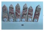 6 x Rhodochrosiet Torens, Punten, zie beschrijving, Ophalen of Verzenden, Mineraal