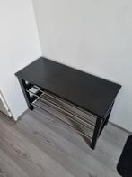 Zwarte schoenenrek (79cm) & kapstok (79cm), Ophalen, Gebruikt