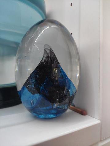 Glazen presse-papier - Pfeiffer - Blauw/Zwart beschikbaar voor biedingen