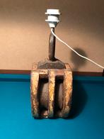 Lamp van oud vissersboot blok, Minder dan 50 cm, Gebruikt, Ophalen of Verzenden