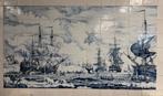Reproductie tegeltableau walvisjacht voc schepen 143x78cm., Ophalen