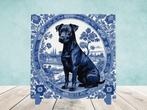 Patterdale Terriër Delfts Blauwe tegel incl houder, Ophalen of Verzenden, Nieuw
