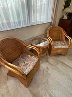 Rotan set, Huis en Inrichting, Ophalen, Gebruikt, Twee, Bruin