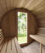 Thermohout barrelsauna gebogen banken met diverse wanden, Ophalen, Fins of Traditioneel, Kostedeweg 7 Vorden, Nieuw