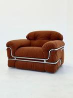 Italiaanse vintage design fauteuil door Adriano Piazzesi, Huis en Inrichting, Fauteuils, Ophalen, Metaal, Gebruikt, -