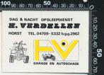 Sticker: Verdellen Garage en Autoschade - Horst, Verzamelen, Stickers, Ophalen of Verzenden, Zo goed als nieuw, Auto of Motor