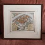 Originele gravure, stad Dordrecht, 1740, Hendrik de Leth, Antiek en Kunst, Ophalen of Verzenden