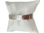 Vintage zilveren, bewerkte bangle, slavenband,  b 10,5 mm., 9845al, Verzenden, Nynkegardenier.nl, Zo goed als nieuw