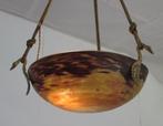art deco luster lamp Daum Nancy met bronzen zwanen, Antiek en Kunst, Ophalen