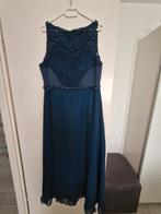 Blauwe galajurk + clutch - 1x gedragen, Ophalen, Gedragen, Maat 42/44 (L), Blauw