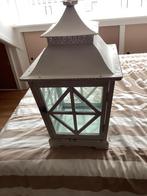 Lantaarn, Huis en Inrichting, Woonaccessoires | Kandelaars en Kaarsen, Ophalen, 25 tot 50 cm, Wit, Zo goed als nieuw
