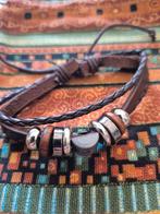 Bruine  armband met zilveren en houten details, Sieraden, Tassen en Uiterlijk, Armbanden, Ophalen of Verzenden, Nieuw, Bruin