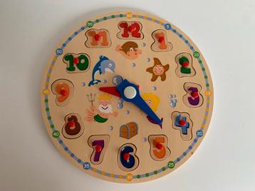 Houten Puzzel Klok - Leerzaam Speelgoed beschikbaar voor biedingen