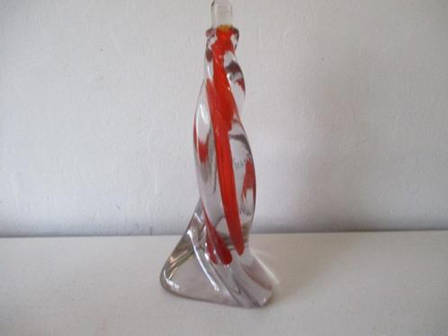 Murano glas helder en rode getordeerde vaas lamp poot, Antiek en Kunst, Antiek | Glas en Kristal, Ophalen of Verzenden