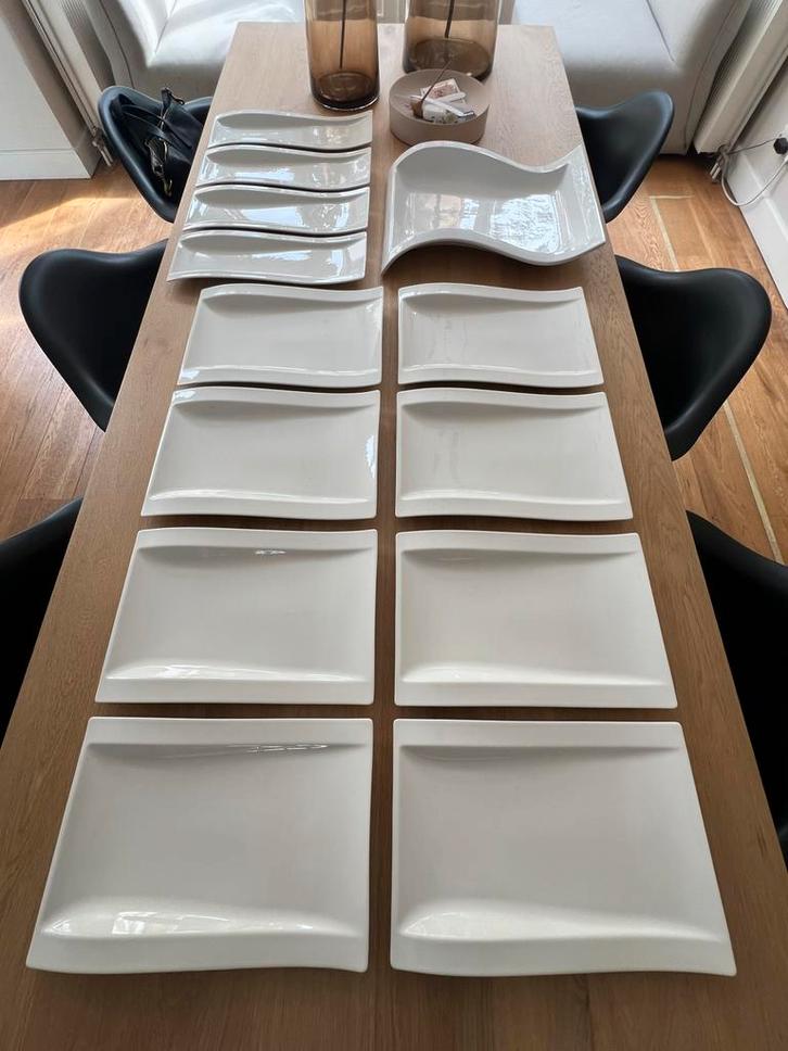 Villeroy & Boch New Wave Grote Borden, Huis en Inrichting, Keuken | Servies, Zo goed als nieuw, Bord(en), Effen, Porselein, Ophalen