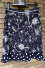 Luisa Cerano rok blauw wit gebloemd 40 (38 42) met zijde, Maat 38/40 (M), Zo goed als nieuw, Verzenden, Blauw