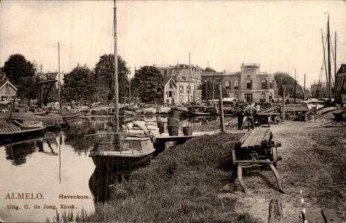 Almelo - Havenkom - Boten, Verzamelen, Ansichtkaarten | Nederland, Ongelopen, Overijssel, Voor 1920, Ophalen of Verzenden