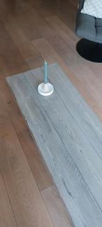 Stoere houten, grijze salontafel, Huis en Inrichting, Tafels | Salontafels, Ophalen, 100 tot 150 cm, Zo goed als nieuw, Minder dan 50 cm