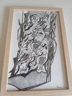 Abstracte tekening in lijst, Ophalen