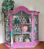 Boho vitrinekastje pronkkastje hangkastje retro vintage stij, Huis en Inrichting, Ophalen, Met deur(en), 50 tot 100 cm, Zo goed als nieuw