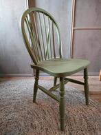 Eiken houten stoel groen, Kinderen en Baby's, Kinderkamer | Tafels en Stoelen, Gebruikt, Tafel(s) en Stoel(en), Ophalen