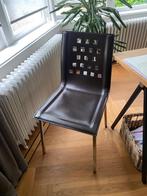 4x Italiaanse designstoelen Art Leather – leer & chroom, Gebruikt, Bruin, Metaal, Vier