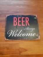 oud metalen bord welcome beer, Ophalen of Verzenden