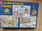 van Haasteren puzzels 3x 1000 stukjes, Ophalen of Verzenden, 500 t/m 1500 stukjes, Zo goed als nieuw, Legpuzzel