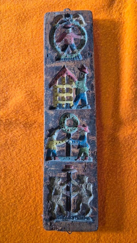 Zeer oude speculaas plank antiek 2 zijden gekleurd, Antiek en Kunst, Antiek | Keukenbenodigdheden, Ophalen of Verzenden