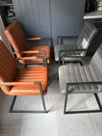 Industriële stoelen, Huis en Inrichting, Stoelen, Ophalen, Gebruikt, Bruin, Vier