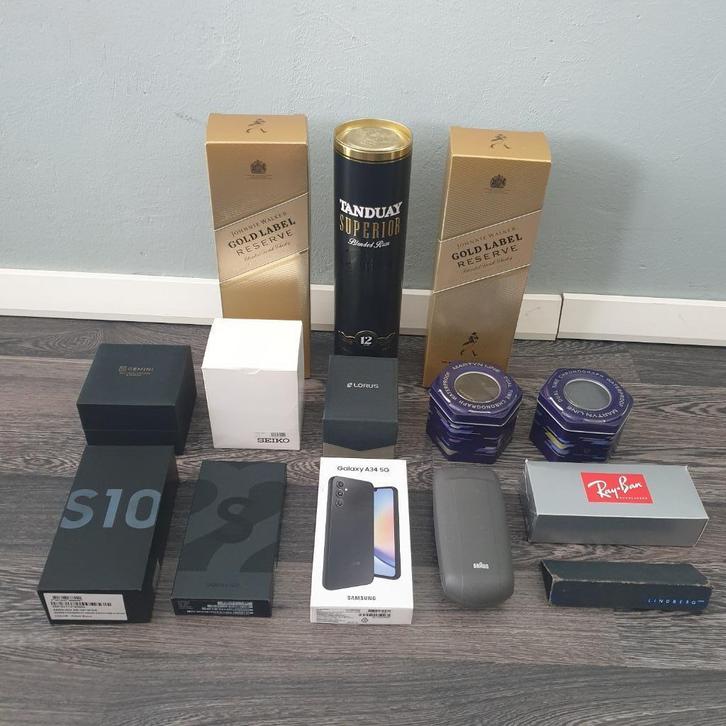 Verschillende lege merk doosjes, Samsung, Rayban, Martyn etc, Verzamelen, Overige Verzamelen, Zo goed als nieuw, Ophalen of Verzenden