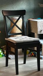 4 IKEA Rosenturp eetkamerstoelen met kussens, Huis en Inrichting, Ophalen, Gebruikt, Zwart, Vier