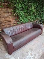 Gratis leren 3-zits bank, Ophalen, Gebruikt, Driepersoons, Rechte bank