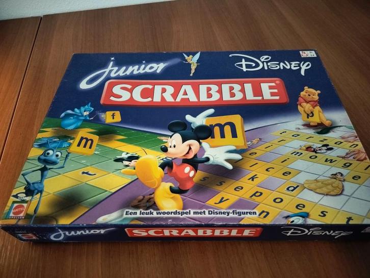 Scrabble Junior Disney - Leuk Woordspel!, Hobby en Vrije tijd, Gezelschapsspellen | Bordspellen, Gebruikt, Drie of vier spelers