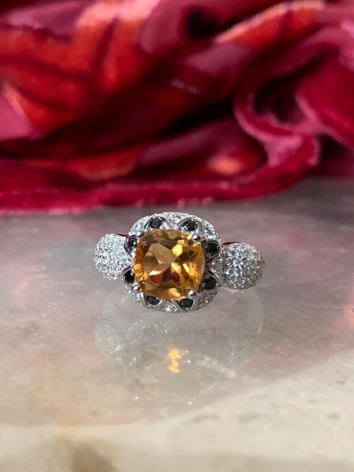 Citrien Madeira spinel beschermt welvaart succes magie, Sieraden, Tassen en Uiterlijk, Ringen, Nieuw, Dame of Heer, 17 tot 18