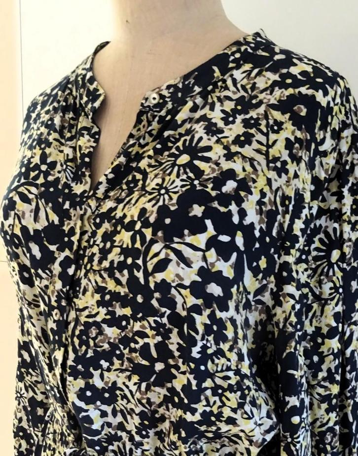 ZGAN medi knoopjesjurk van Tom Tailor, in viscose. Maat 44, Kleding | Dames, Jurken, Zo goed als nieuw, Maat 42/44 (L), Blauw