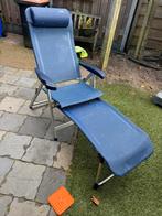 Crespo tuinstoel met voetenbank, Tuin en Terras, Tuinstoelen, Ophalen of Verzenden, Zo goed als nieuw, Aluminium, Verstelbaar