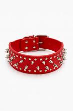 Nieuwe hondehalsband met zilveren spikes L, Ophalen of Verzenden, Nieuw