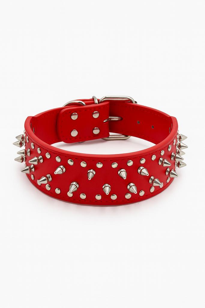 Nieuwe hondehalsband met zilveren spikes L, Dieren en Toebehoren, Hondenhalsbanden en Penningen, Nieuw, Ophalen of Verzenden