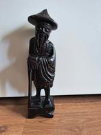 Met de handgemaakte vintage houten beeld Chinese Oude man, Ophalen of Verzenden