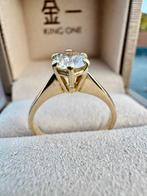 18k gold with 0.81ct. Diamond ring 18mm 3.5g wedding ring, Ophalen of Verzenden, Dame, Goud, Goud