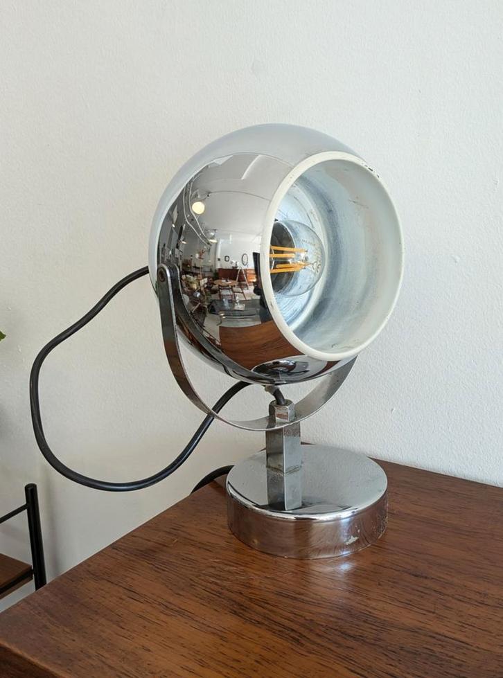 Vintage eyeball lamp space age, Huis en Inrichting, Lampen | Spots, Zo goed als nieuw, Metaal of Aluminium, Ophalen of Verzenden
