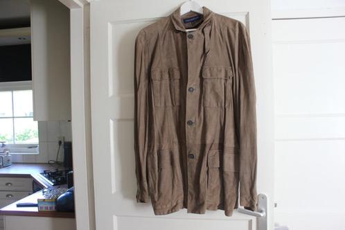 TRUSSARDI UNIEKE SUEDE BLOUSON SPLINTERNIEUW MAAT 58, Kleding | Heren, Jassen | Zomer, Nieuw, Maat 56/58 (XL), Bruin, Ophalen of Verzenden