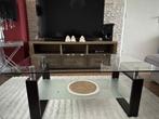 Glazen Salontafel met Onderblad, Ophalen, Gebruikt, 50 tot 75 cm, 50 tot 100 cm