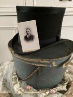 Antieke heren  hoed met doos, Ophalen of Verzenden