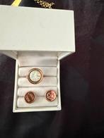 Mi moneda rose ring mt 16 met 3 stenen, Sieraden, Tassen en Uiterlijk, Ringen, Ophalen of Verzenden, Dame, Goud, Zilver