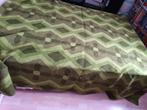 Zeer grote 2p groene wollen deken bloemen. Real ? 247-235cm, Ophalen of Verzenden, Zo goed als nieuw