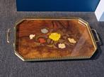 Vintage/Design Italiaans Dienblad met Messing Beslag, Ophalen of Verzenden