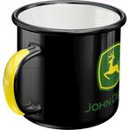 John Deere zwart logo reclame beker koffie mok emaille