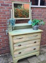 Antieke kaptafel ladenkast met spiegel Brocante landelijk, Ophalen, Zo goed als nieuw, 50 tot 100 cm, 100 tot 150 cm